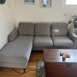 Gray Mid-Century Modern Sectional Sofa