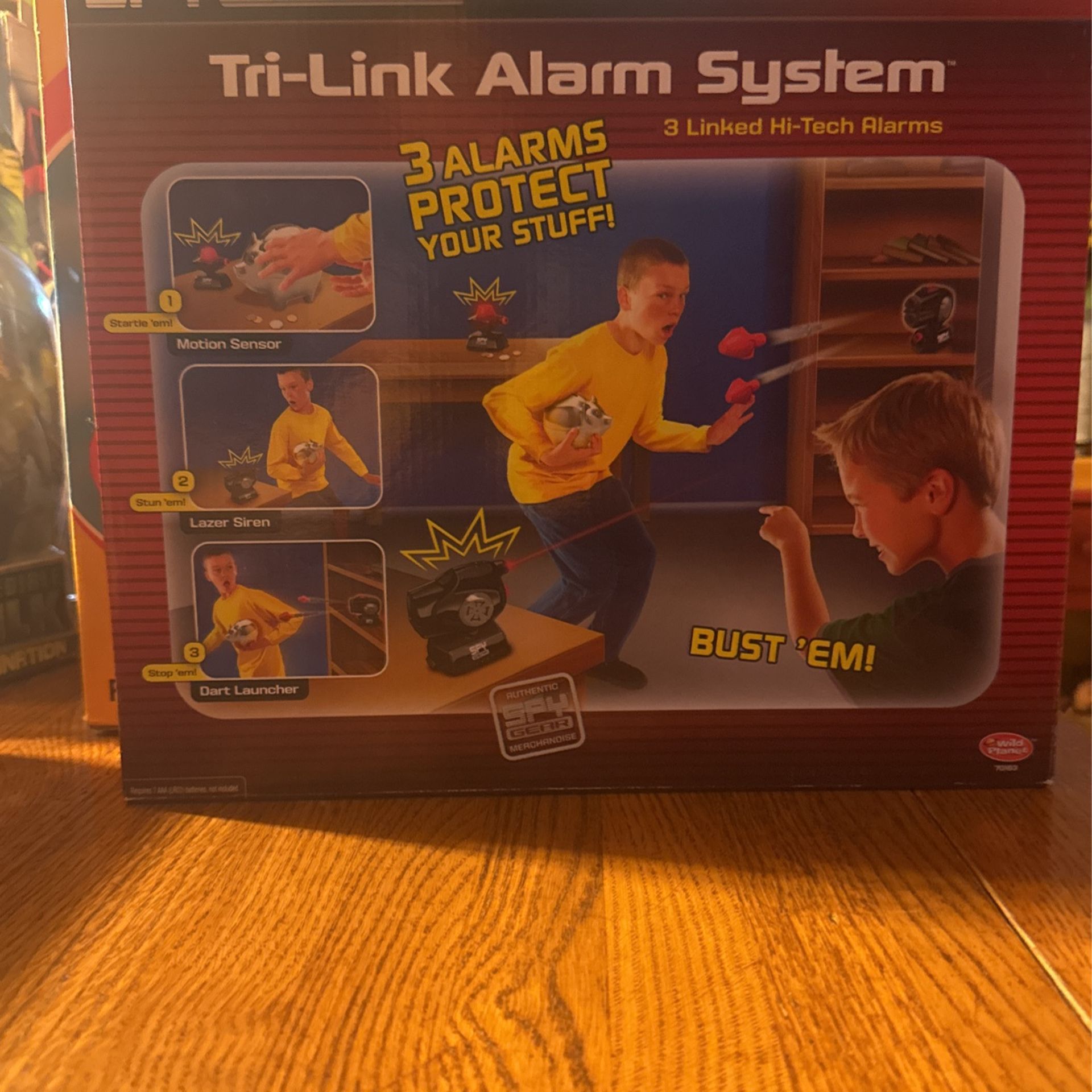 Spy Gear Tri-link Alarm System 3 Linked Hi-Tech Alarms New - Wild Planet 70163