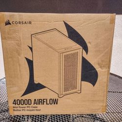 Corsair 4000D Airflow 4000D Black Steel / Plastic / Tempered Glass ATX Mid Tower Computer Case.