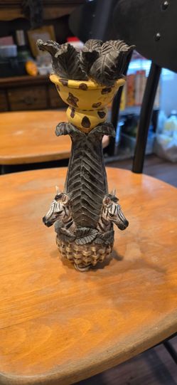 African Safari Zebra Decorative Resin Vase