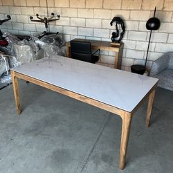 ✨ Modern White Walnut Ceramic Dining Table ✨ ($10 Delivery)