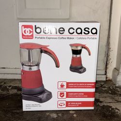 Brand New Bene Casa Red Portable Electric Espresso Maker