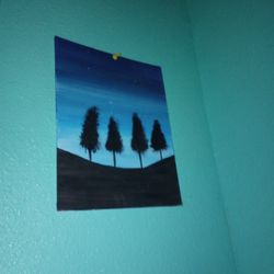 Artwork Blue Sky With Trees 