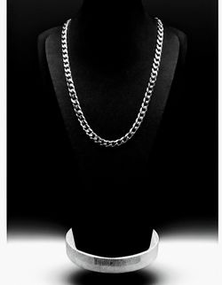 925 Cuban Silver Necklace  20"=8 mm