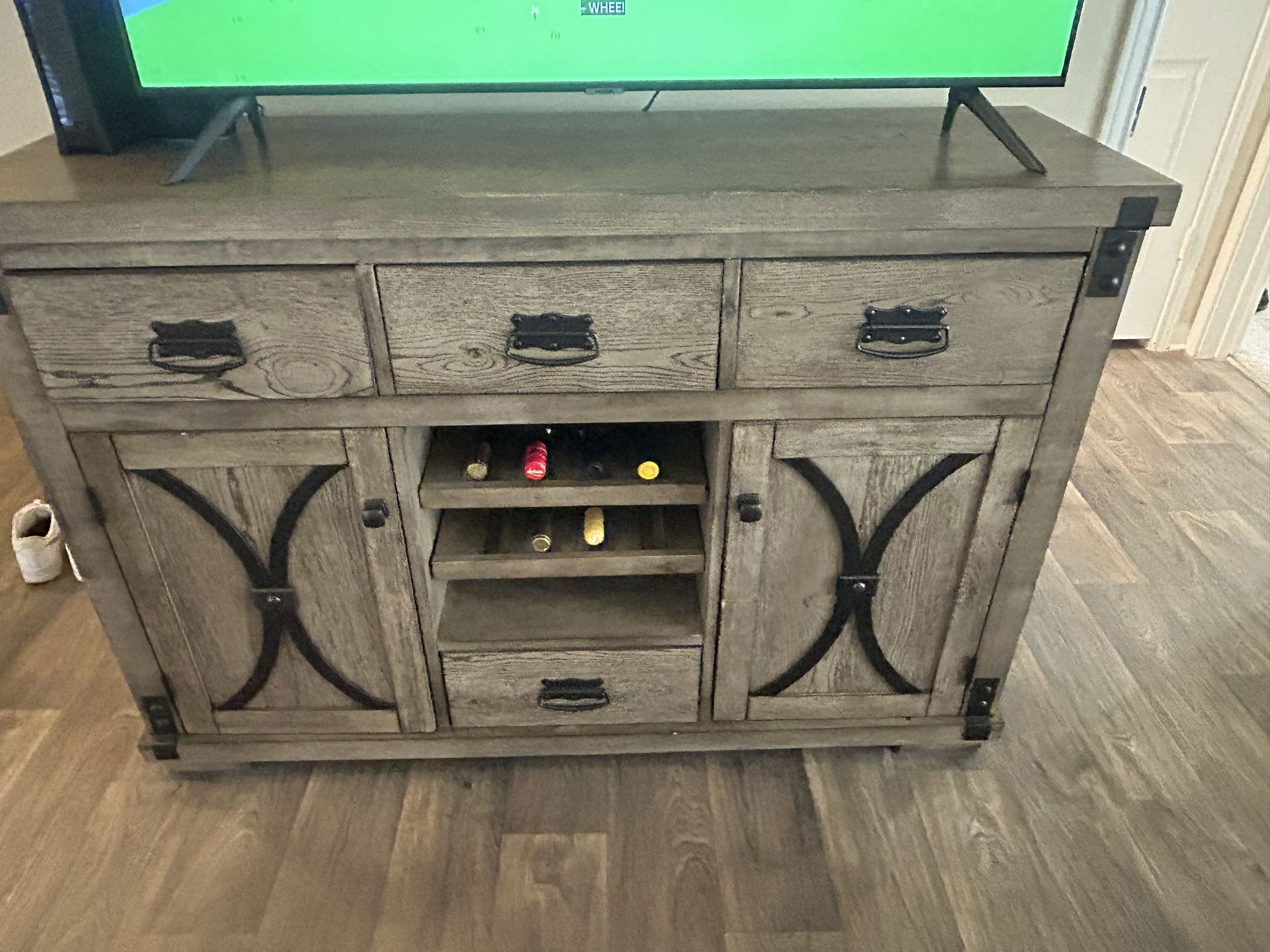 Tv stand with wine rack