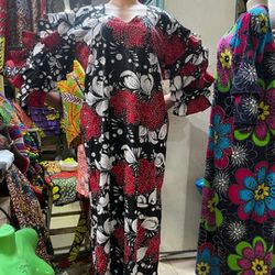 African Ankara Dashiki maxi party dress embellished with rhinestones sz 14/16.
