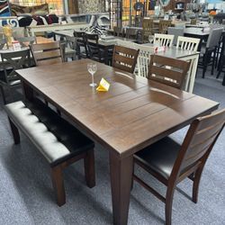New Dining Table With Bench❣️ $39 Down, Finance Available, No Credit Needed