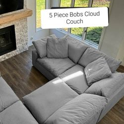 Gray Cloud Modular Sectional Couch Sofa 