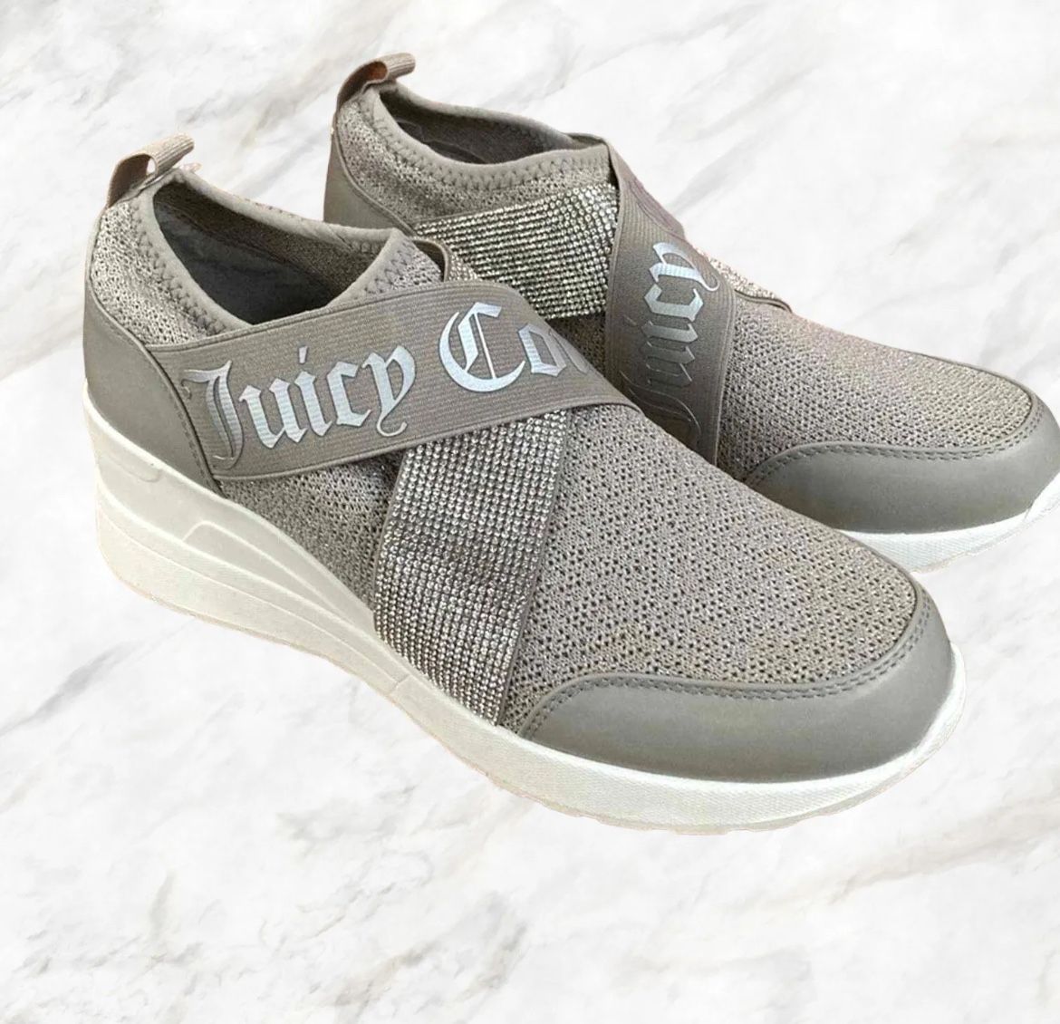 NWT Juicy Couture Wedge Sneakers Womens Size Bedazzled Fashion