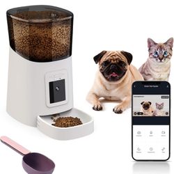 SEKOYA Automatic WiFi 6L Smart Pet Feeder / 1080p Camera for Cats & Dogs/Auto + Manual Food Dispense