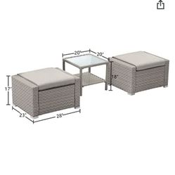 Ottoman and Bistro Table Set 