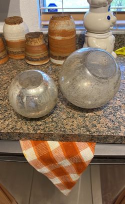 Pottery barn, antique mercury globe set