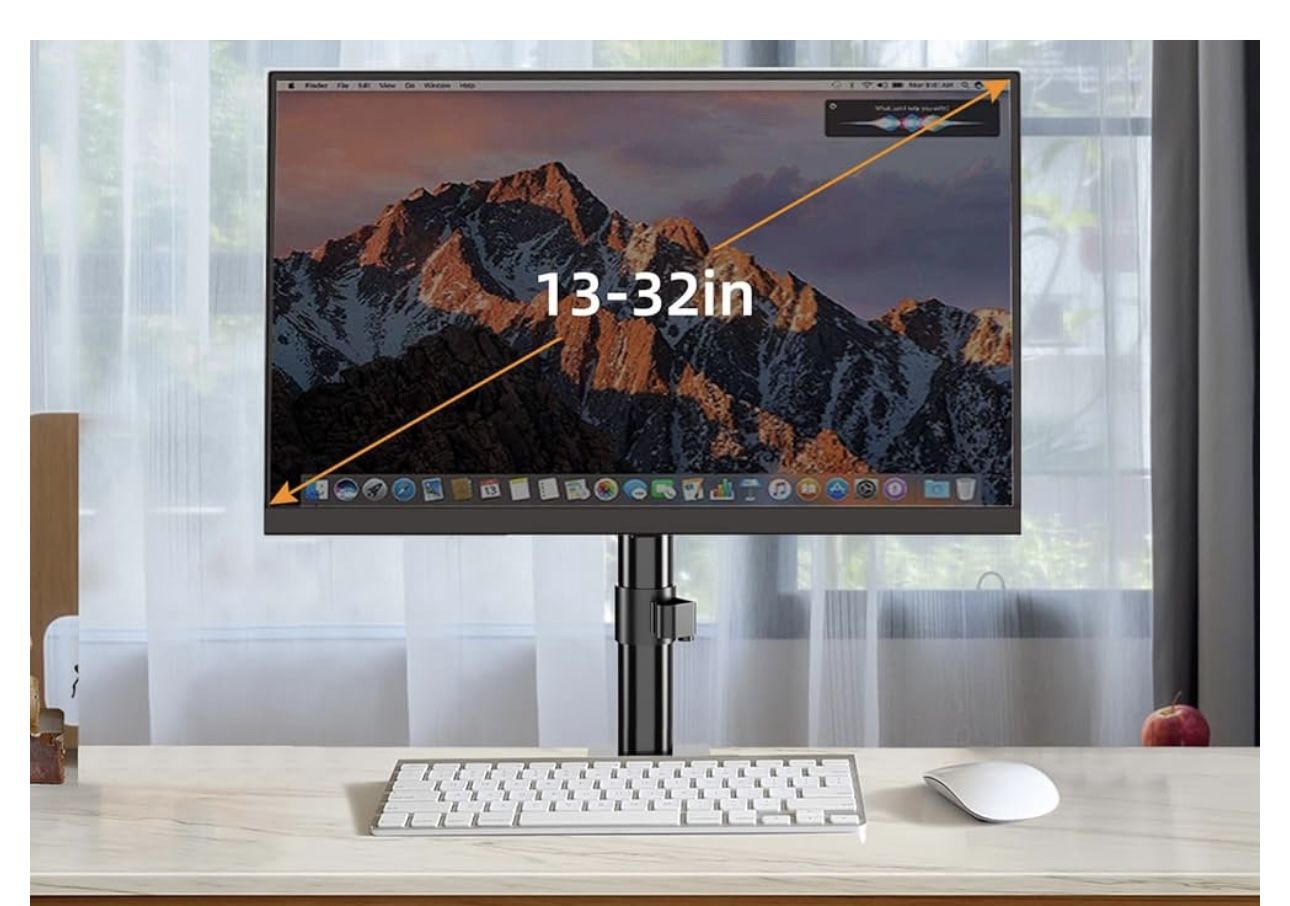 Monitor Mount for Most 13-32" Computer Screens up to 20lbs,Adjustable Single Desk Monitor Stand