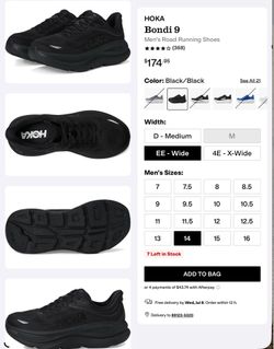 Mens Hoka Bondi 9 14 wide ee