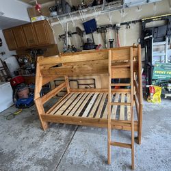 Wood Twin Over Full Bunk Bed 