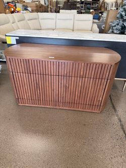 Modern Walnut Sideboard with Fluted Doors
