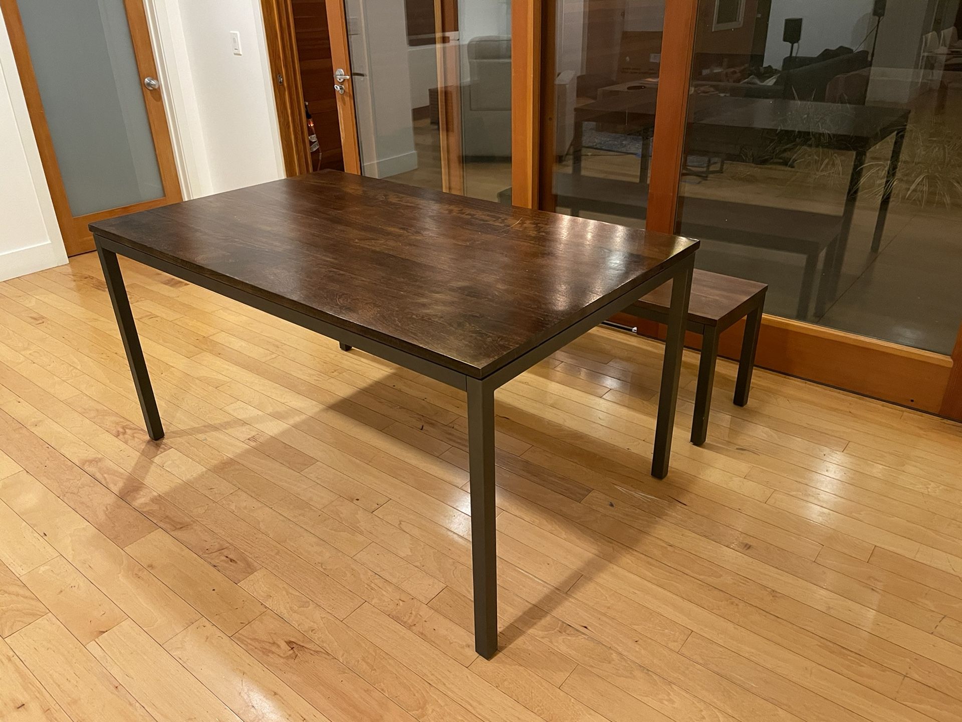 West Elm Box Frame Dining Table and Bench