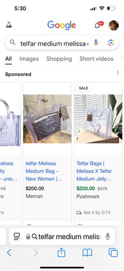 The medium Melissa x Telfar Jelly Shopper Clear Purse