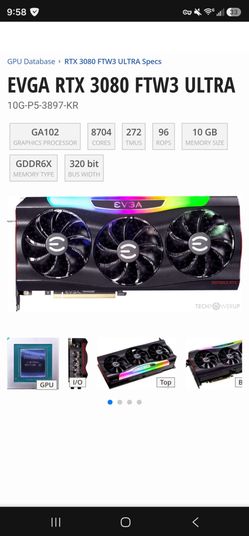EVGA GeForce RTX 3080 FTW3 Ultra Gaming Graphics Card