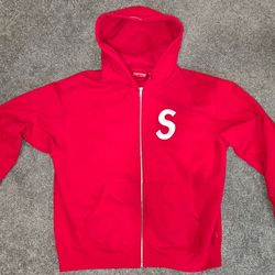 Supreme S Logo Zip Up Hooded Sweatshirt