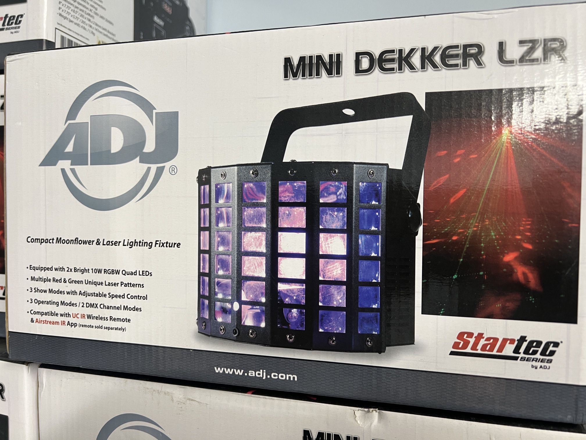 American DJ StarTec Series Mini Dekker LZR - 2-FX-In-1 RGBW LED and Laser Party Light