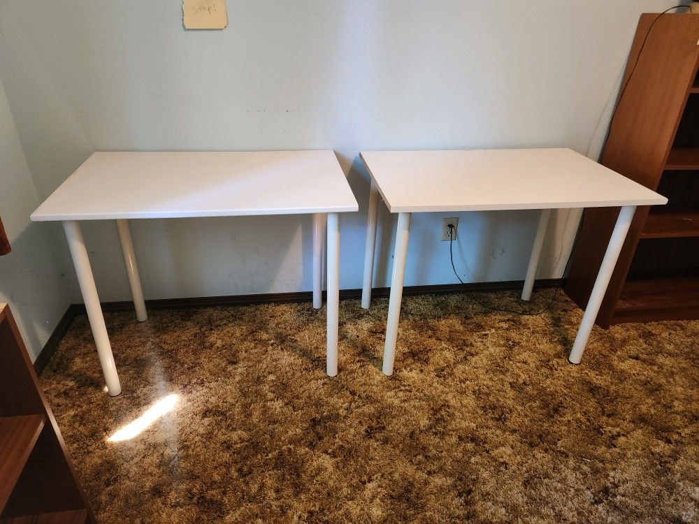 Set of White Tables or Desks
