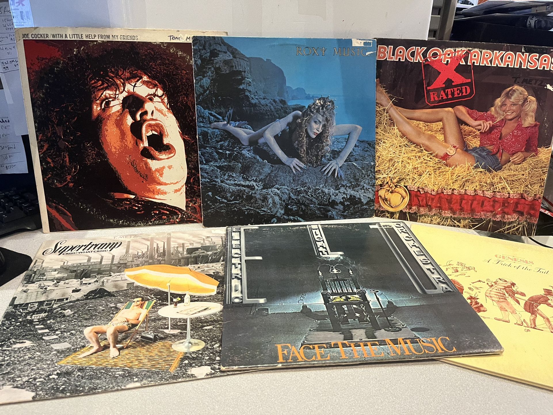 Lot of 6 vinyl Records ROXY MUSIC JOR COCKER ELO GENESIS SUPERTRAMP Black Oak Arkansas