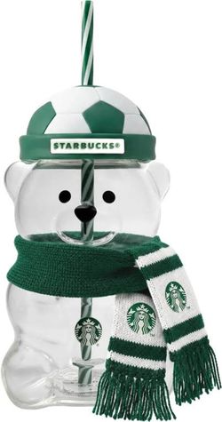 Starbucks Bearista Soccer Glass Cup