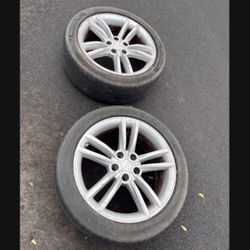 2 — 245/45r19 5x120 5x4.72 Stock Tesla Model S X wheels Rims Tires!