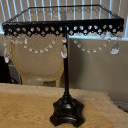 Great Condition Black Square Chandelier Cake/Dessert  Stand  10 W x 16 L 