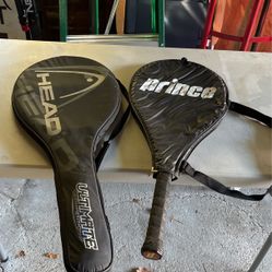 2 Adult Tennis Rackets-Prince And Head