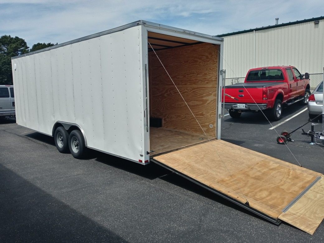 8.5x24ft Enclosed Vnose Trailer Brand New Car Toy Hauler Cargo Storage Motorcycle ATV