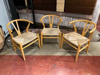 Wishbone Chair in Soaped Beech Wood (Set of 3)