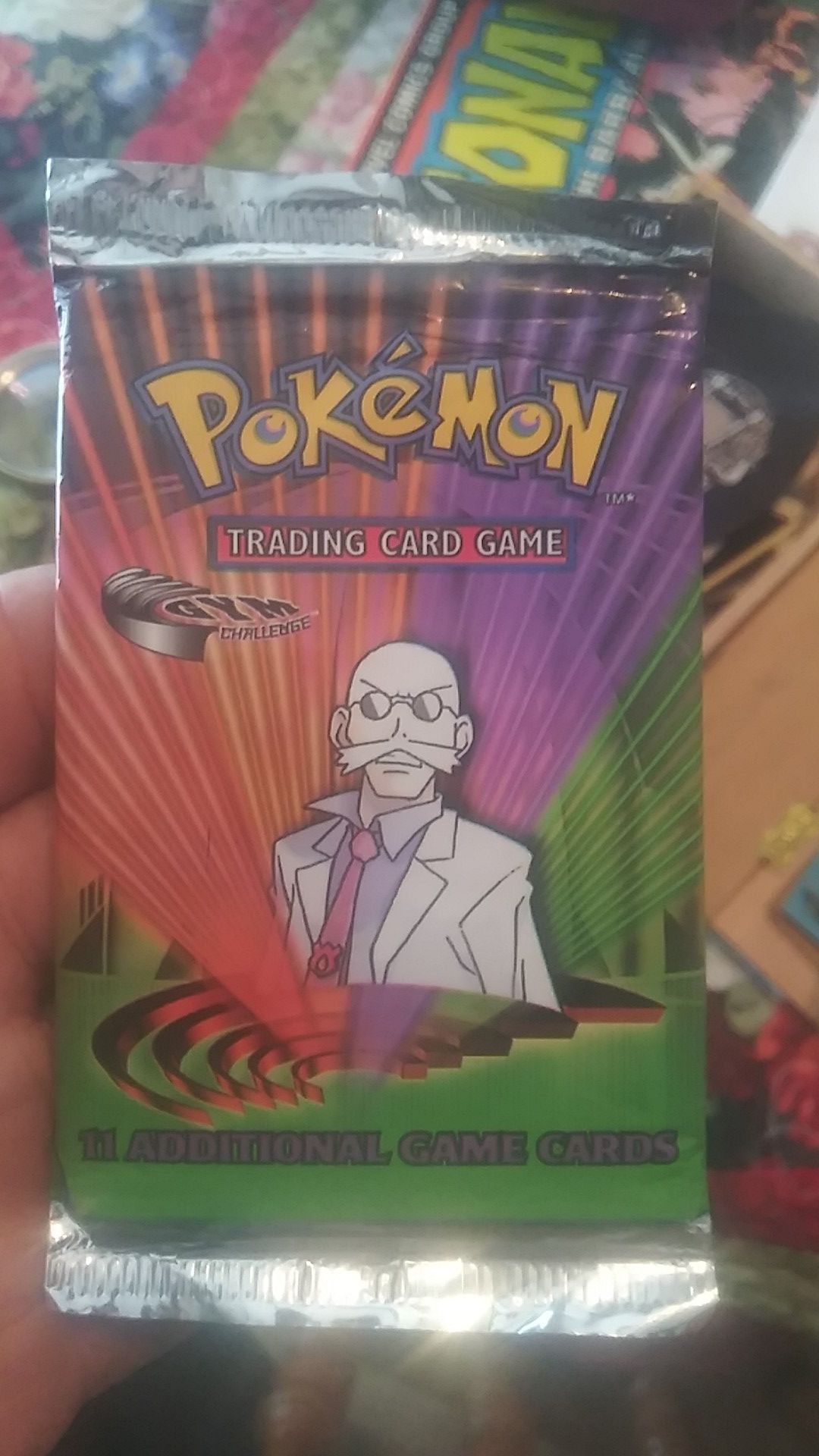 Pokemon trading cards unopened. Small tear in pic