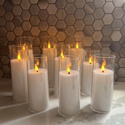 9 Flameless Candles White 