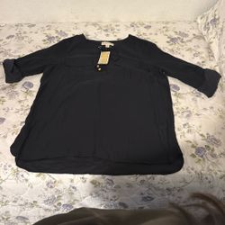 Beautiful Black Womens Blouse Real Authentic Michael Kors In Size Large 