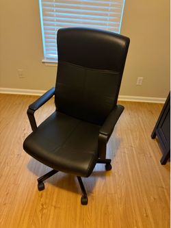 Black Faux Leather Office Chair