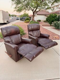 Leather Reclining Couch Chair Set