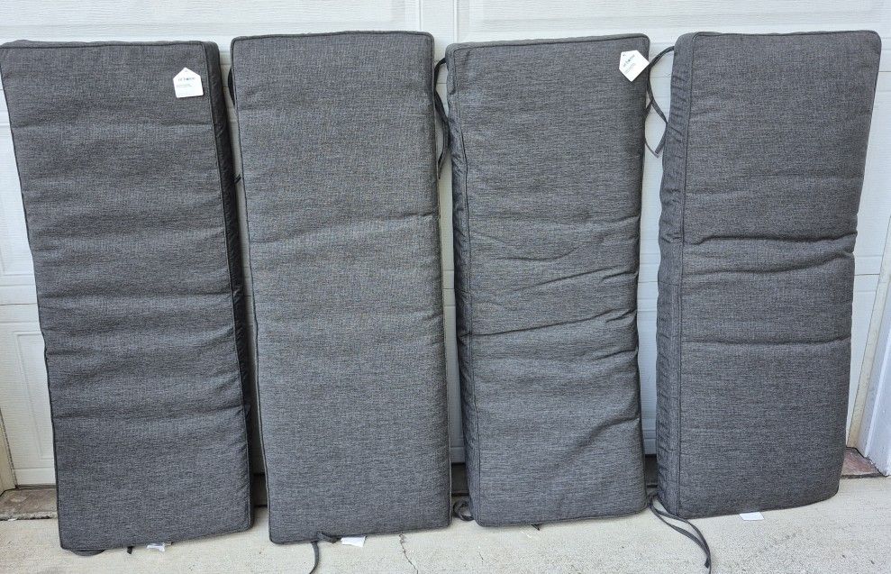 Lot of 4 At Home Outdoor Bench Cushion Grey