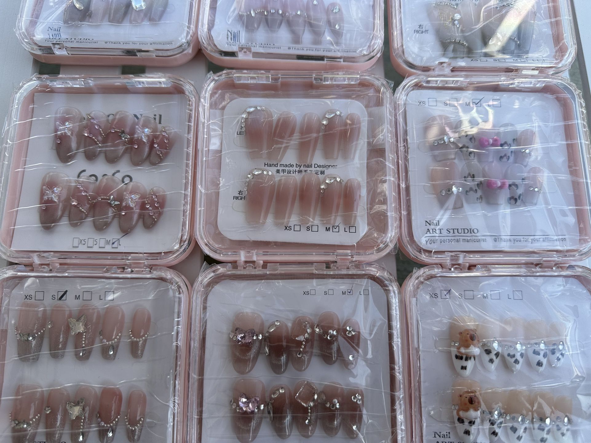 3D Handmade Nails 10 Pcs, Fake nails, Wedding and Party, Daily wear Nails fro Women Gift