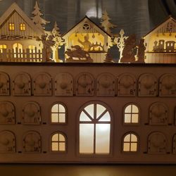 Reusable Illuminated Light Up Wooden Advent Calendar