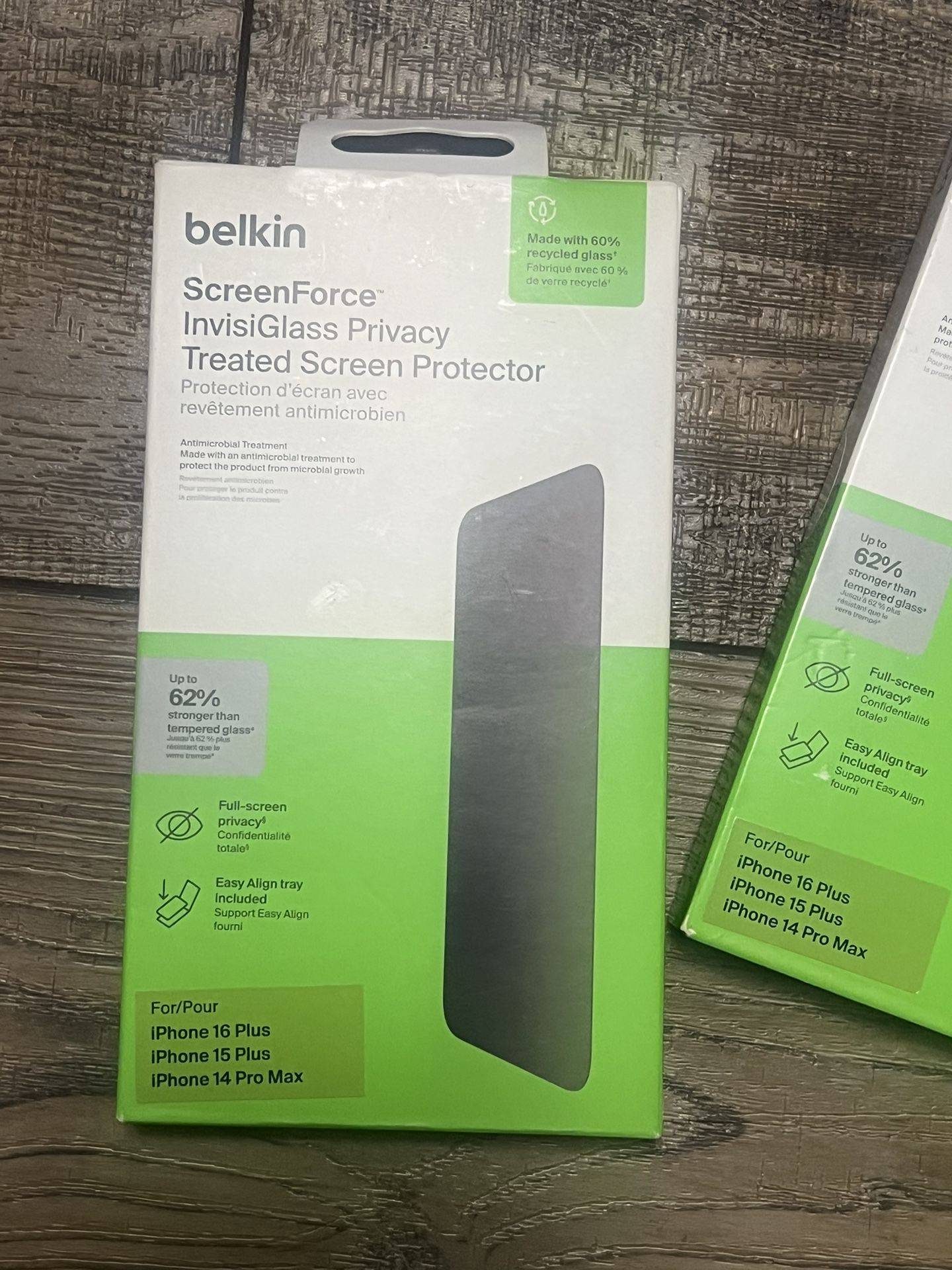 ScreenForce InvisiGlass Treated Screen Protector for iPhone 16 Plus, iPhone 15 Plus, & 14 Pro Max - Scratch-Resistant Impact Protection w/Included Eas