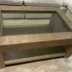 Kreiss Modern Stone & Glass Coffee Table | Sculptural Minimalism Meets Everyday Luxury 