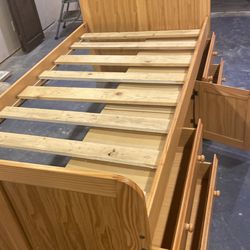 Twin size bed, and desk