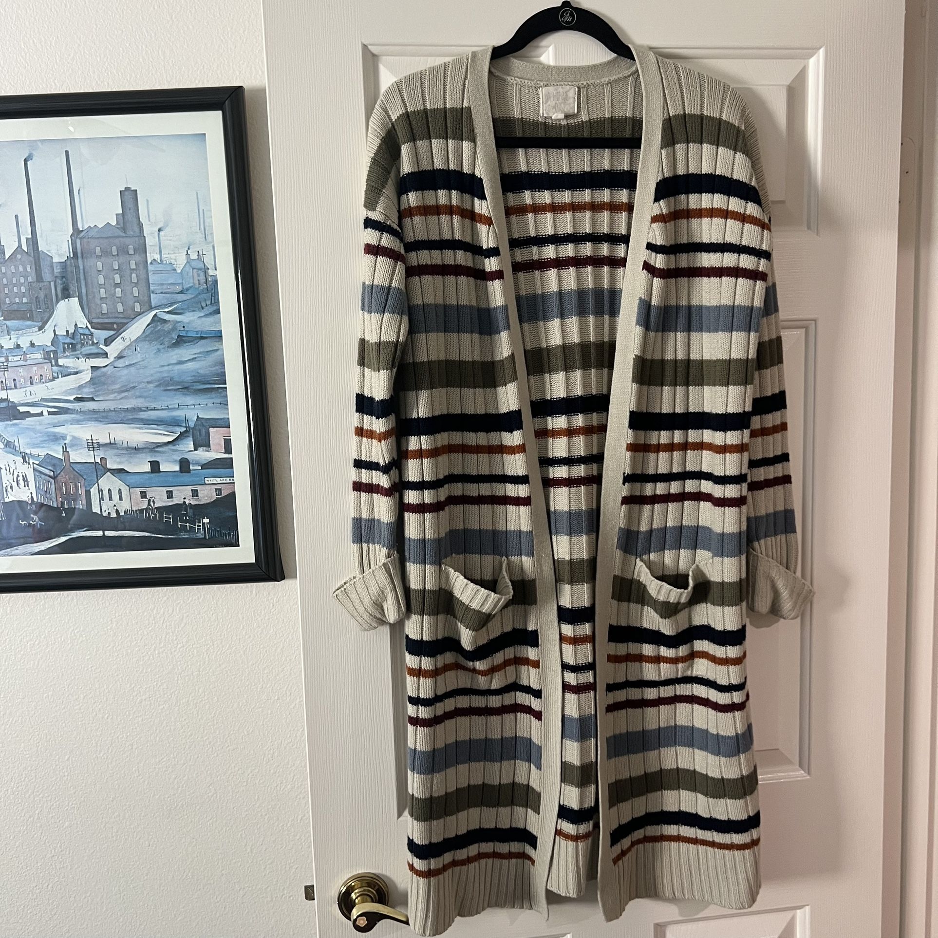Striped Long Cardigan
