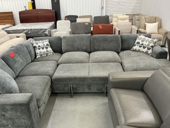 U Shape Modular Sofa With Pullout Bed 