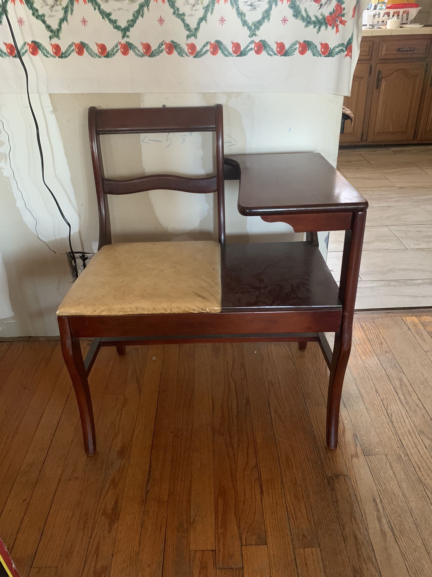 Antique 1930s Telephone Table Gossip Chair