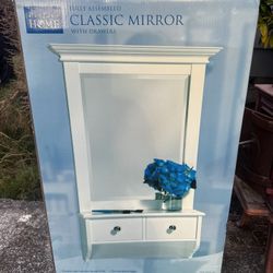 Perfect Home Fully Assembled Classic Mirror With Drawers 