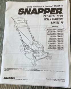 Snapper 21” Deck Gas Mower