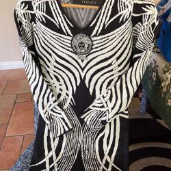 Black And White Knitted Dress